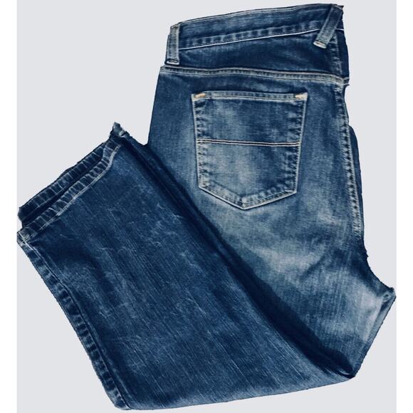 TOMMY HILFIGER Jeans Womens 36X24 Hipster Boot Whiskered Blue Stretch Cropped - Picture 8 of 16